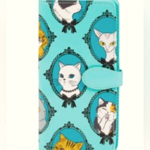 Shagwear Wallet Premium Vegan Leather Cat Pattern Blue Purse Clutch Bag